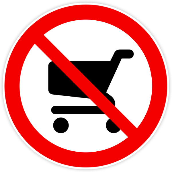 Pegatinas: Prohibido entrar el carro de la compra
