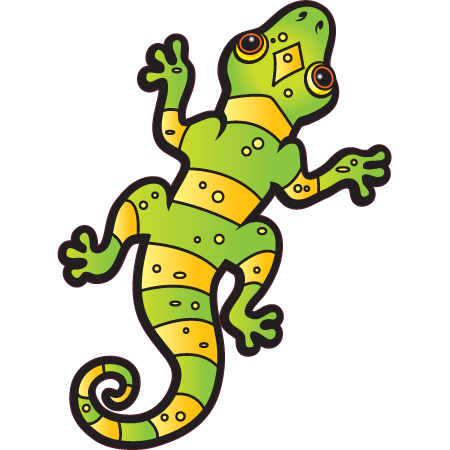 Pegatinas: Salamandra verde y amarilla