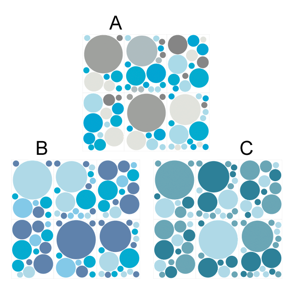 Vinilos Decorativos: Set Círculos Tonos Azulados