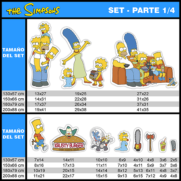 Vinilos Infantiles: Set 34X Los Simpson