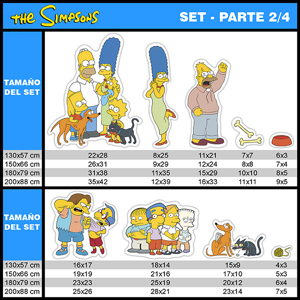 Vinilos Infantiles: Set 34X Los Simpson