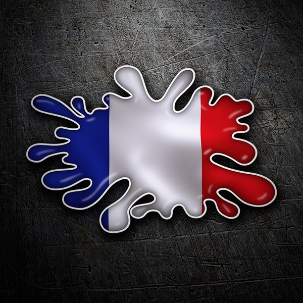Pegatinas: Mancha Splat Bandera Francia