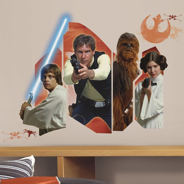 Vinilos Decorativos: Star Wars Luke Solo Chewie y Leia