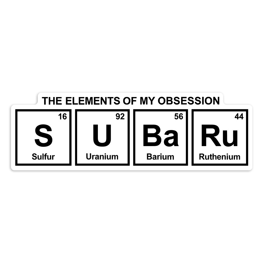 Pegatinas: Símbolos Tabla Periódica Subaru