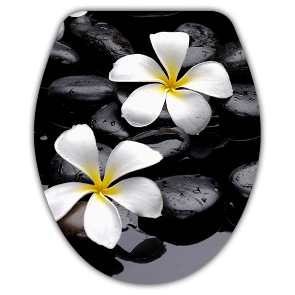 Vinilos Decorativos: Tapa WC flores frangipani