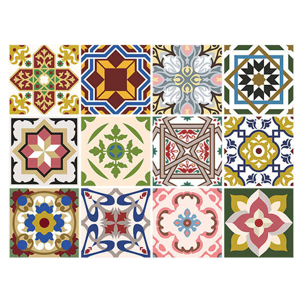 Vinilos Decorativos: Kit 48 Adhesivos azulejos Clasicos