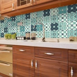 Vinilos Decorativos: Kit 48 azulejos verdosos para baño 4