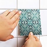 Vinilos Decorativos: Kit 48 azulejos verdosos para baño 5