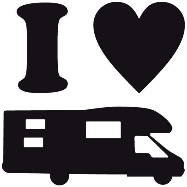 Vinilos autocaravanas: I Love AC caravana