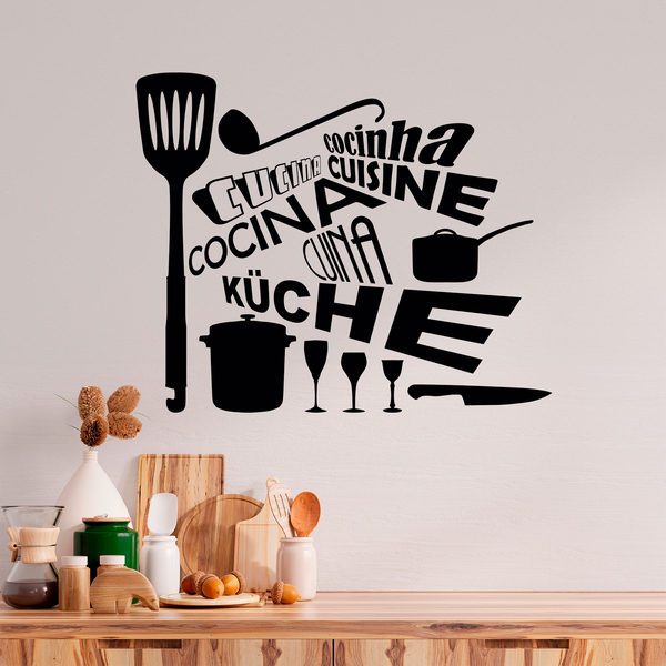 Vinilo palabra cocina en distintos idiomas Cocinas con vinil