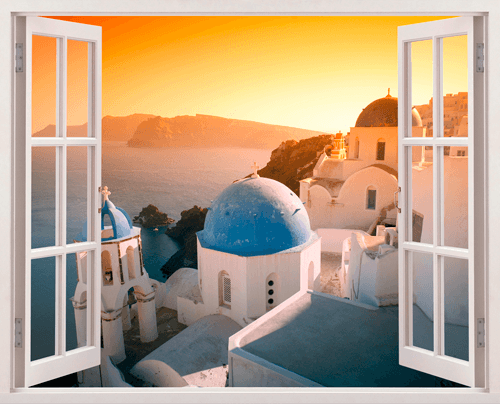 Vinilos Decorativos: Puesta de sol en Santorini