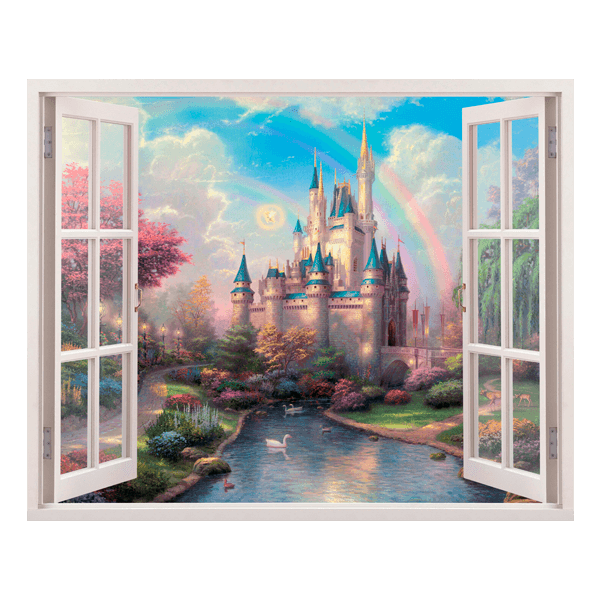 Vinilos Infantiles: Ventana Castillo de la bella durmiente