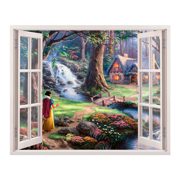 Vinilos Infantiles: Ventana Blancanieves en el bosque