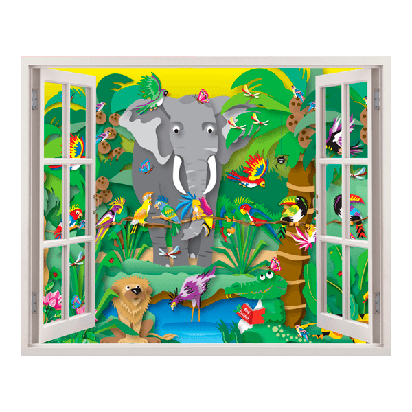 Vinilos Infantiles: Ventana La Jungla