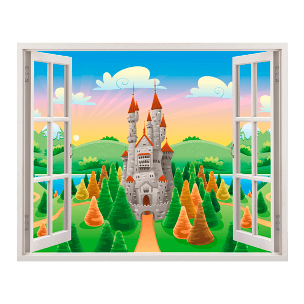 Vinilos Infantiles: Ventana Castillo del Sol