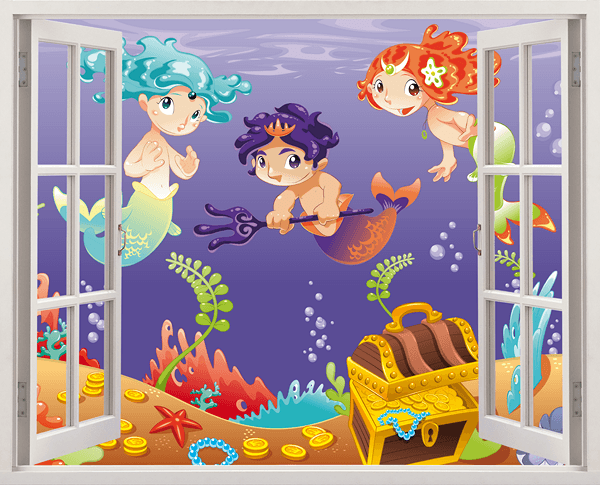 Vinilos Infantiles: Ventana El oro de las sirenas