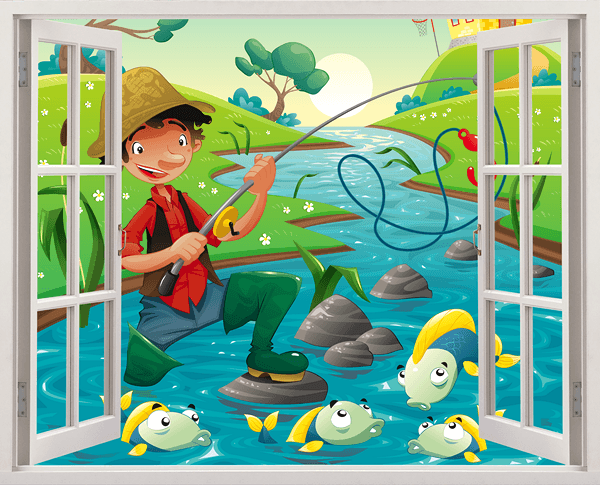Vinilos Infantiles: Ventana Pescador