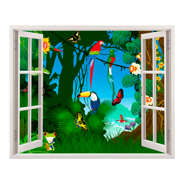 Vinilos Infantiles: Ventana Selva