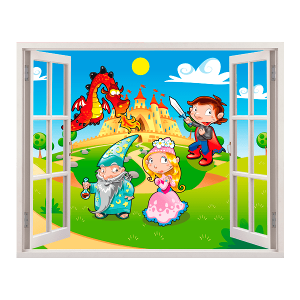 Vinilos Infantiles: Ventana El castillo del dragón