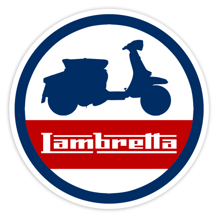 Pegatinas: Lambretta Perfil Clásico en Emblema Retro