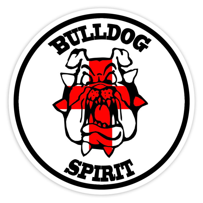 Pegatinas: Bulldog Spirit con Bandera de Inglaterra
