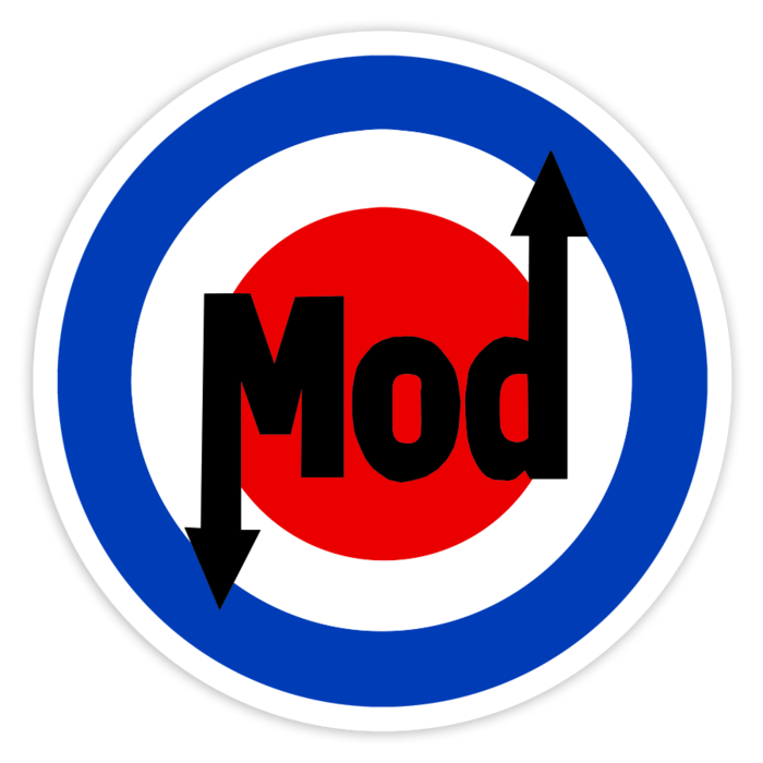 Pegatinas: Emblema Mod con Flechas Retro
