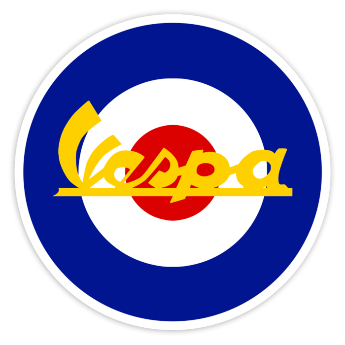Pegatinas: Vespa Emblema Mods RAF Amarillo