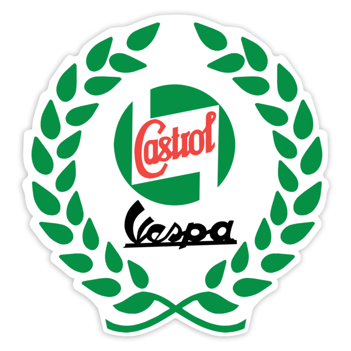 Pegatinas: Castrol Vespa con Corona de Laurel