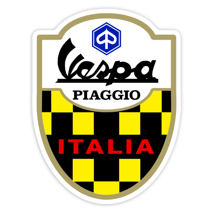 Pegatinas: Escudo Piaggio Vespa Italia con Cuadros Racing