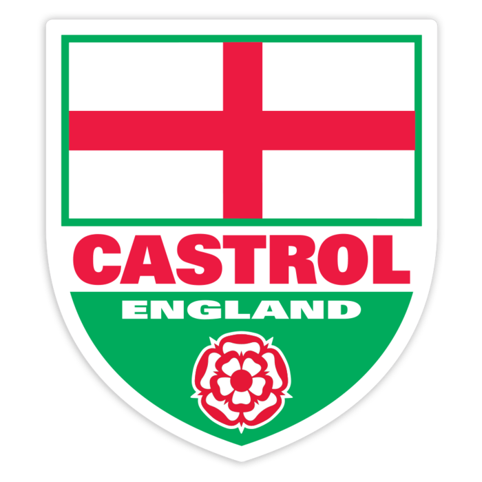 Pegatinas: Escudo Castrol Inglaterra con Flor de Tudor