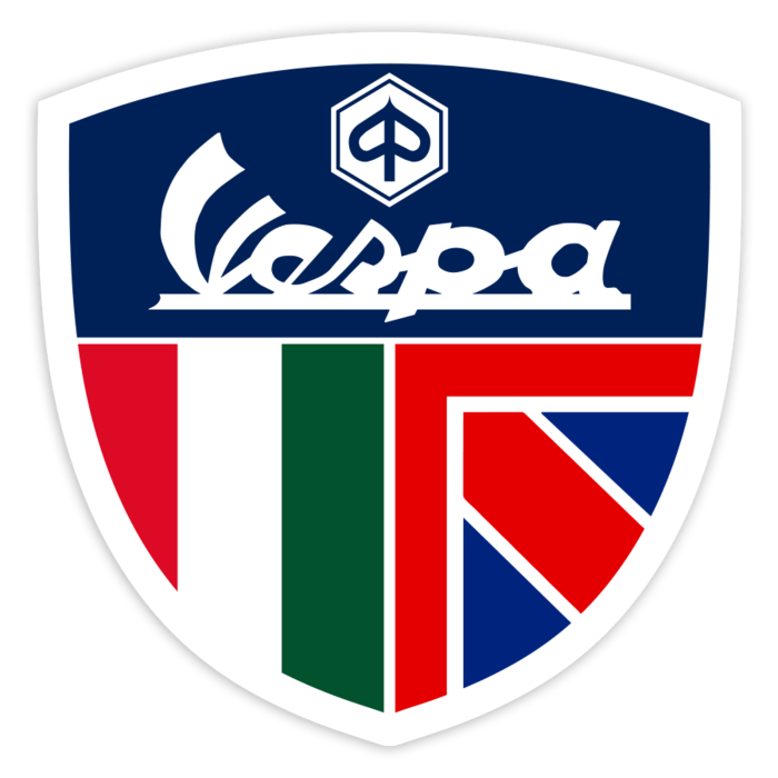 Pegatinas: Emblema Vespa Italia y Reino Unido