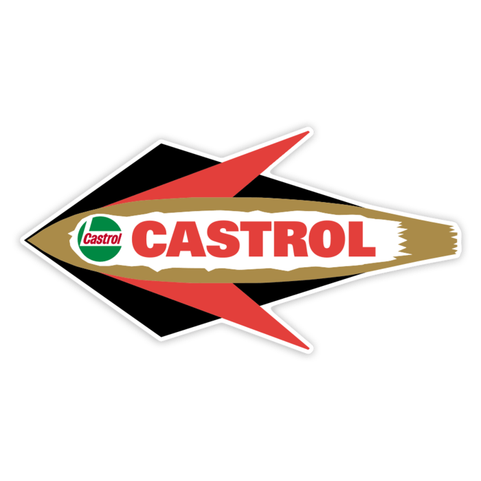 Pegatinas: Emblema Flecha Castrol Izquierda Retro