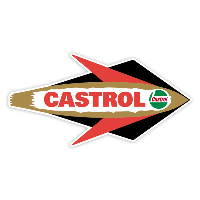 Pegatinas: Emblema Flecha Castrol Derecha Retro
