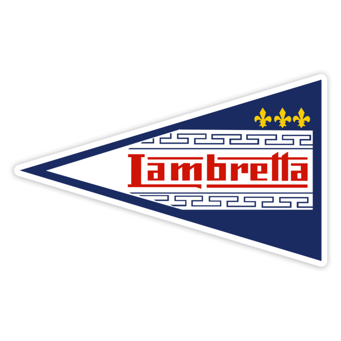 Pegatinas: Emblema Triangular Lambretta Clásico Azul