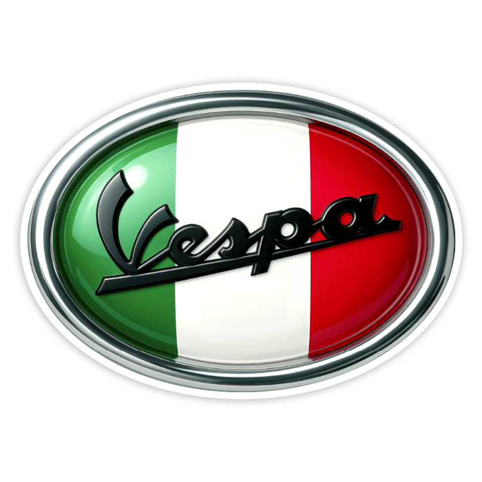 Pegatinas: Vespa bandera Italia ovalado