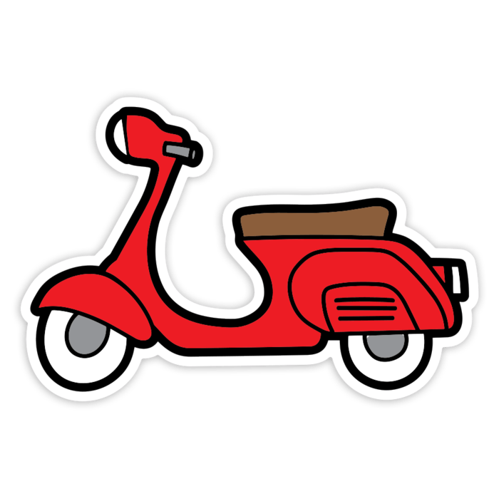 Pegatinas: Vespa Roja Simple