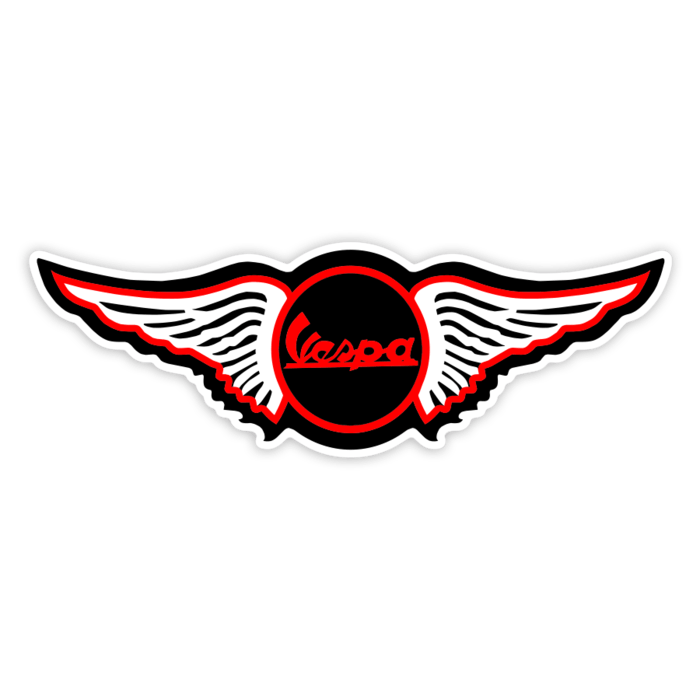 Pegatinas: Vespa Estilo Vintage Alas Rojas