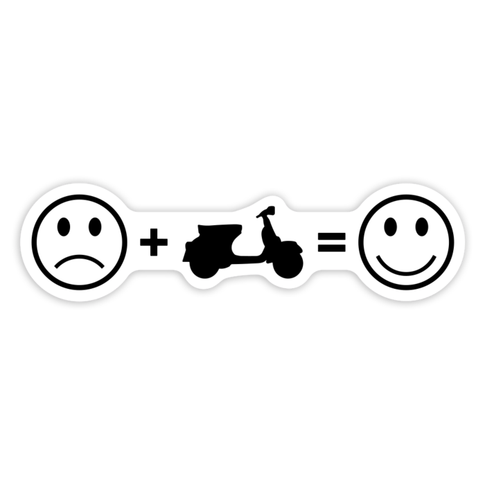 Pegatinas: Fórmula Felicidad Vespa Emoji y Scooter