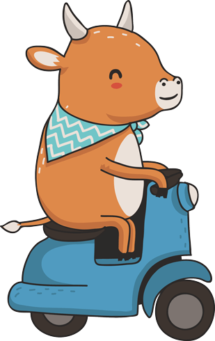 Vinilos Infantiles: Vaca y moto Vespa