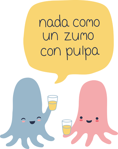 Vinilos Infantiles: Pulpo tomando zumo con Pulpa
