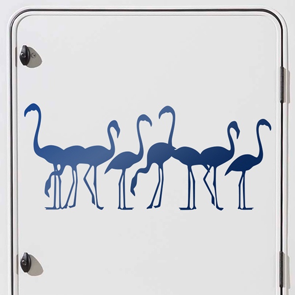 Pegatinas: Bandada de Flamencos