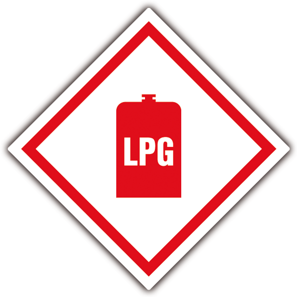 Pegatinas: Señal Peligro LPG
