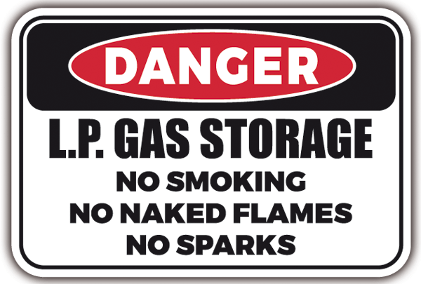 Vinilos autocaravanas: DANGER - LP GAS Storage