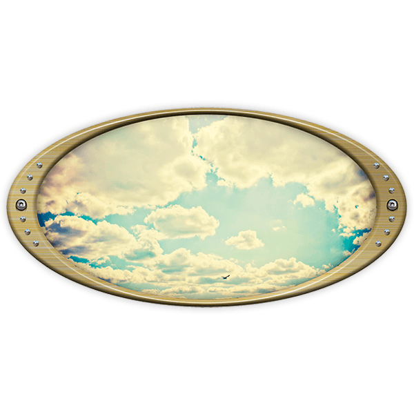 Pegatinas: Marco elíptico nubes