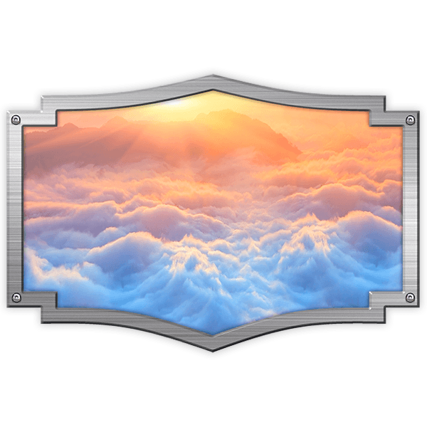 Pegatinas: Marco ornamental nubes celestiales