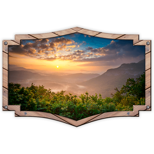 Pegatinas: Marco ornamental amanecer