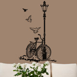 Vinilo decorativo de bicicleta y farola