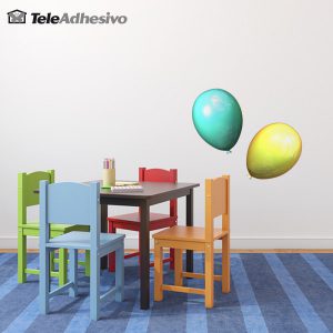 vinilos-infantiles-globos-turquesa-y-amarillo