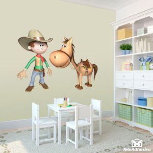 vinilos-infantiles-cowboy-y-su-caballo