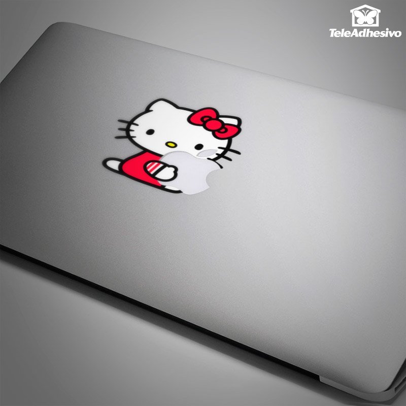 Hello Kitty es un diseño clásico de las pegatinas para portátiles.